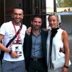 Daniel N. Casagrande with Guy Édoin and Pascale Bussières, director and actress of the movie Marécages, competing for Queer Lion and presented at the Settimana Internazionale della Critica