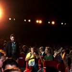Director Guy Edoin taking the stage, after the premiere of Marécages, competing for Queer Lion