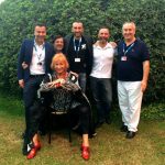Queer Lion Award jury ( Alessandro Zan, Daniel N. Casagrande, Marco Busato) and Franco Grillini, Sandro Avanzo with Zazie de Paris (Les nuits d'étè)
