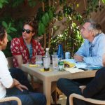 Queer Lion jury meeting to deliberate on the winner (left to right: Luca Ragazzi, Gustav Hofer, Mark Smith, Roberto Schinardi, Peter Marcias)