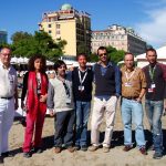 Left to right: Franco Grillini (co-founder of Queer Lion), Delia Vaccarello, Sandro Avanzo, Simone Morandi, Andrea Occhipinti (president), Vincenzo Patanè (QL jury), and Daniel N. Casagrande (founder of QL)