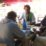Queer Lion jury meeting to deliberate on the winner (left to right: Peter Marcias, Roberto Schinardi, Gustav Hofer, Luca Ragazzi, Mark Smith)