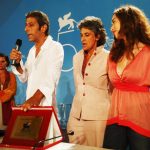 Chiara Francini, Anna Paola Concia, Antonio Merone at the Queer Lion ceremony