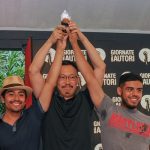 Queer Lion ceremony: Enrique Salanic, Manolo Herrera (attori), Li Cheng (regista)